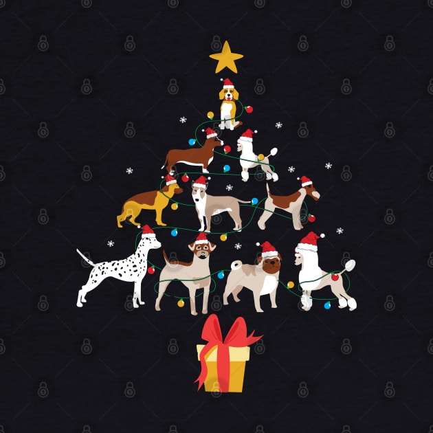Merry Dogmas Dog Christmas Tree Christmas Tree Made of Dogs Dog Lover Christmas Gift by BadDesignCo